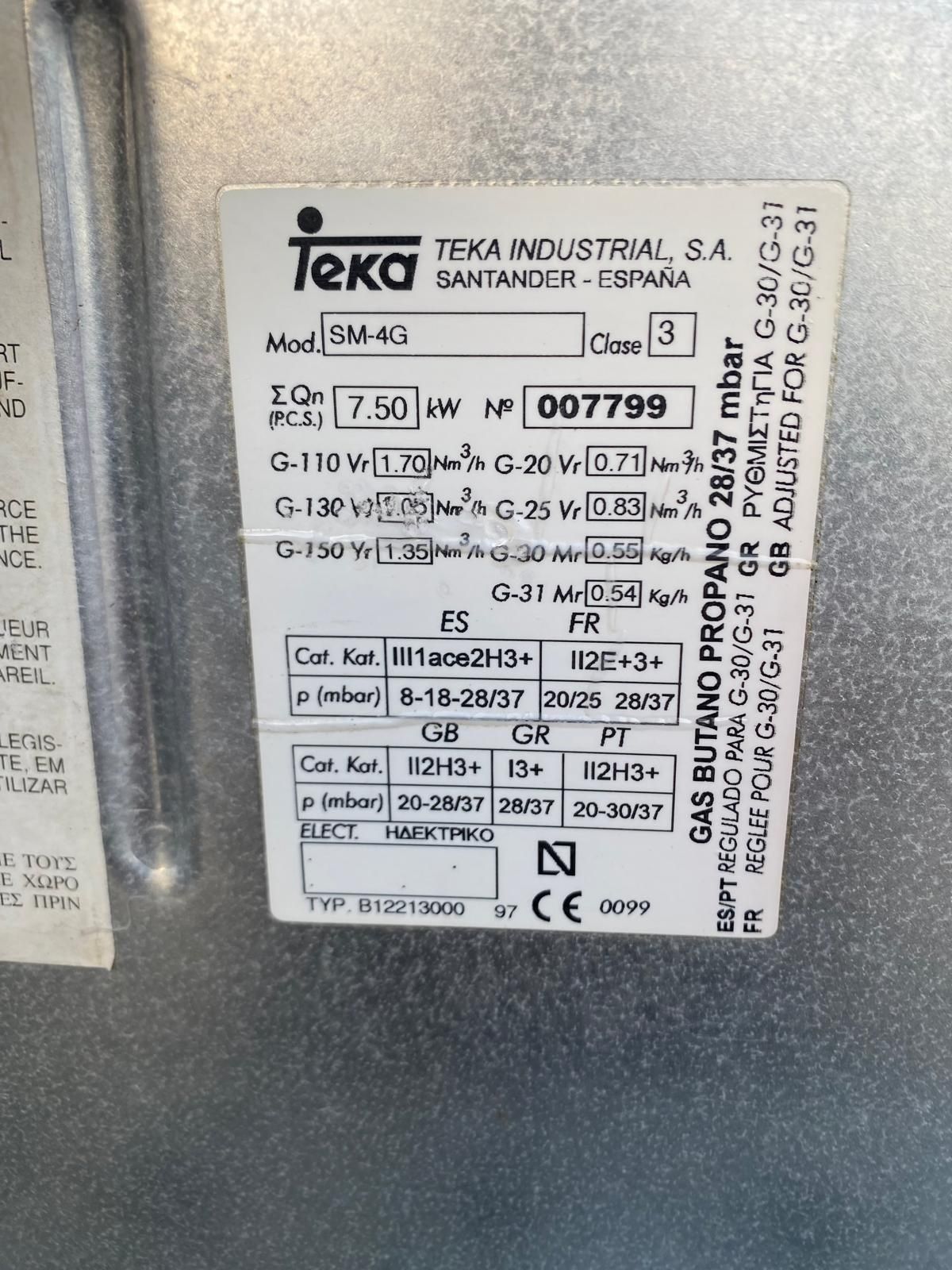Placa a Gás + Forno Elétrico Teka SM-4G – Completo, em ótimo estado