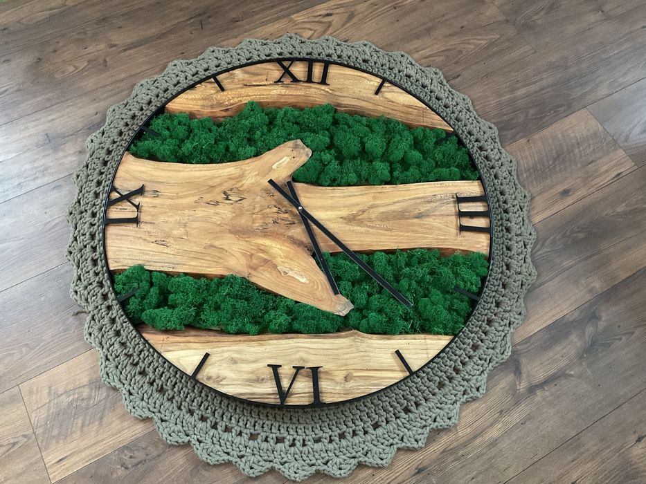 Zegar ścienny drewno dąb 80 cm