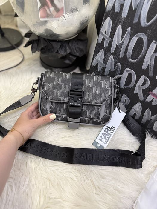 Сумка Karl Lagerfeld із застібкою чоловіча через плече