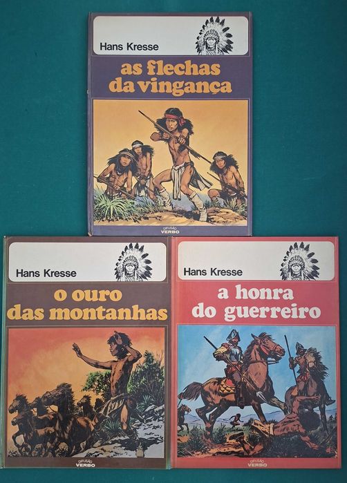 3 Livros de banda desenhada Hans Kresse, Ed. Difusão Verbo - 1979