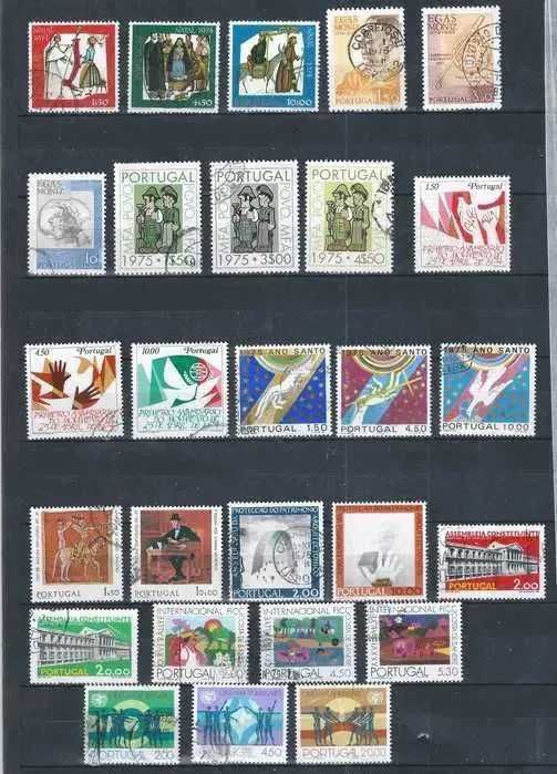 Selos Portugal 1974/1975, Lote com 27 Selos