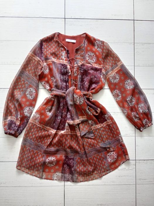 Сукня mango xs шифонова вишиванка міні