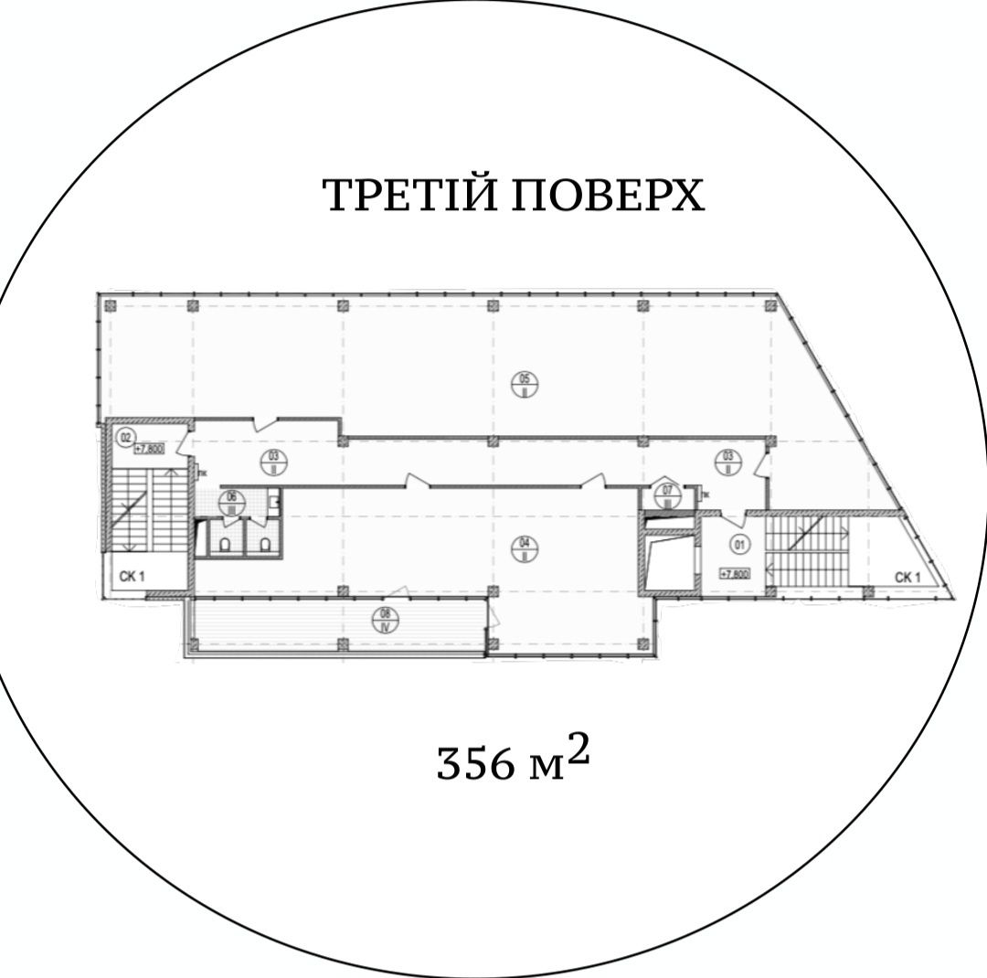 Аренда помещений БЦ. ПАРОВОЗ 1400 м² !!!  Пл. Петра Крывоноса 1 .