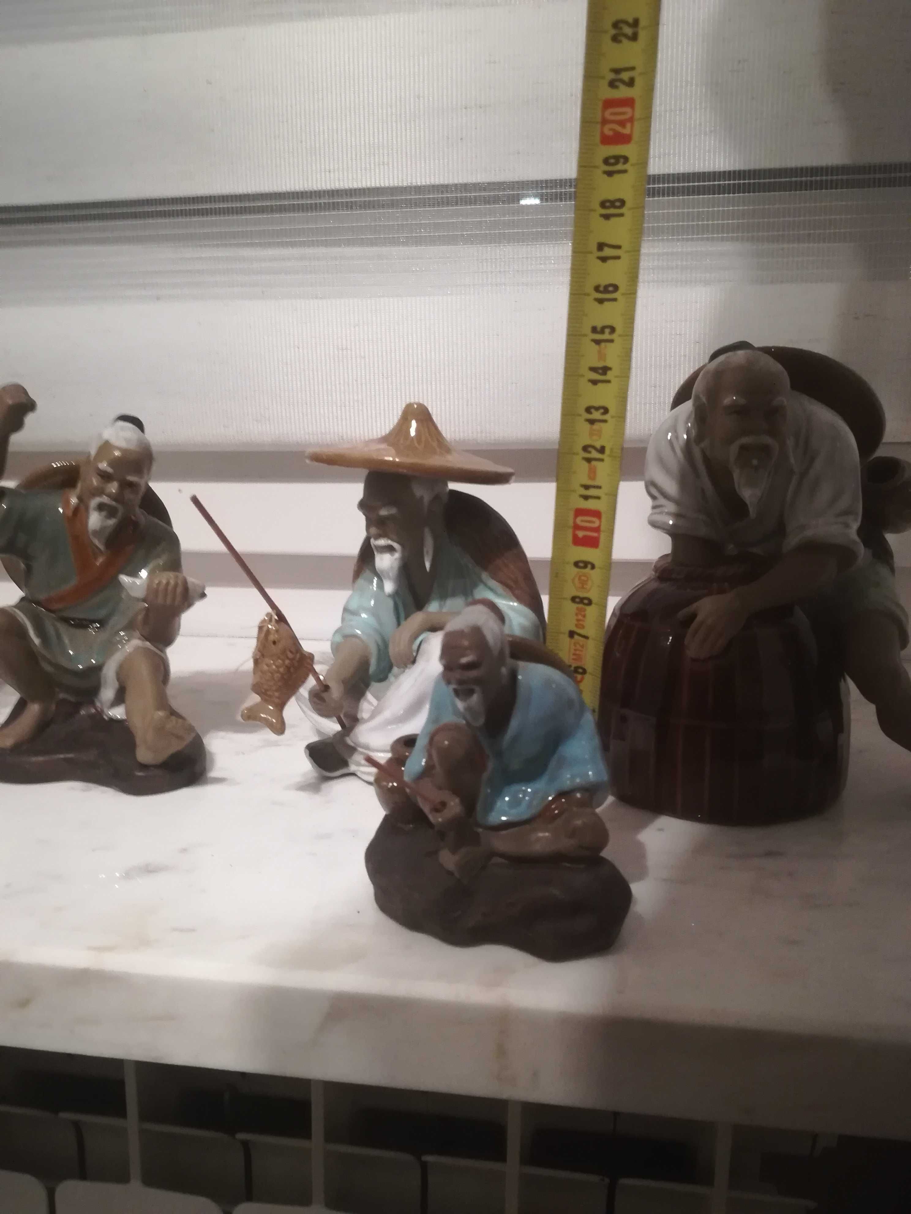 Kolekcja figurek SHIWAN MUDMAN stare szkło porcelana CHINY JAPONIA