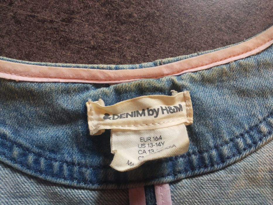 Bezrenkawnik/kamizelka H&M, jeans z ozdobami 13-14 lat