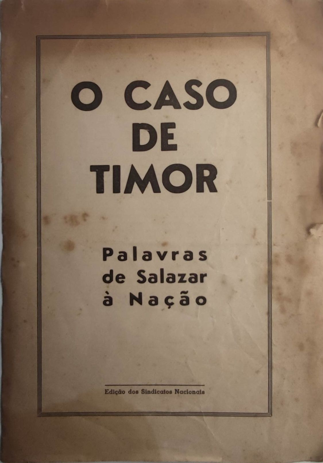 Livro - Pa-5 - O caso de timor - Palavras de salazar à nação