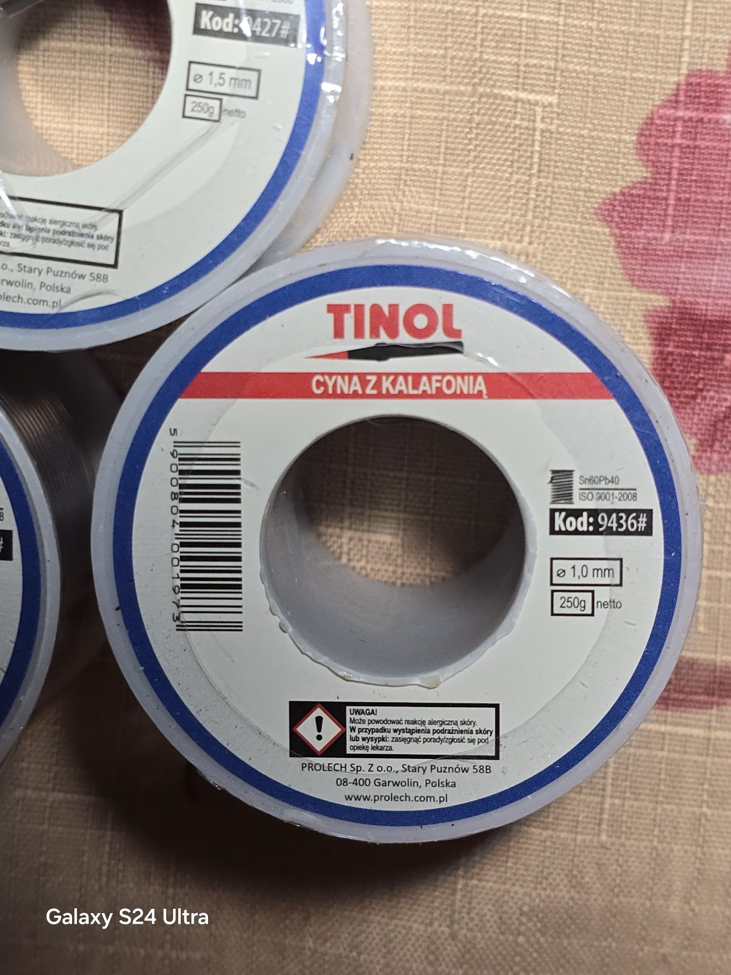 Cyna 250g 1.5 mm lub 1 mm