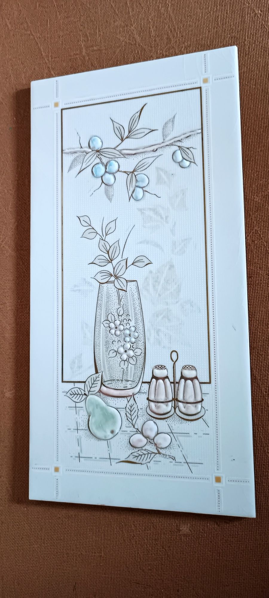 Antiga placa azulejo marca alcorão 40 cm x 20 cm