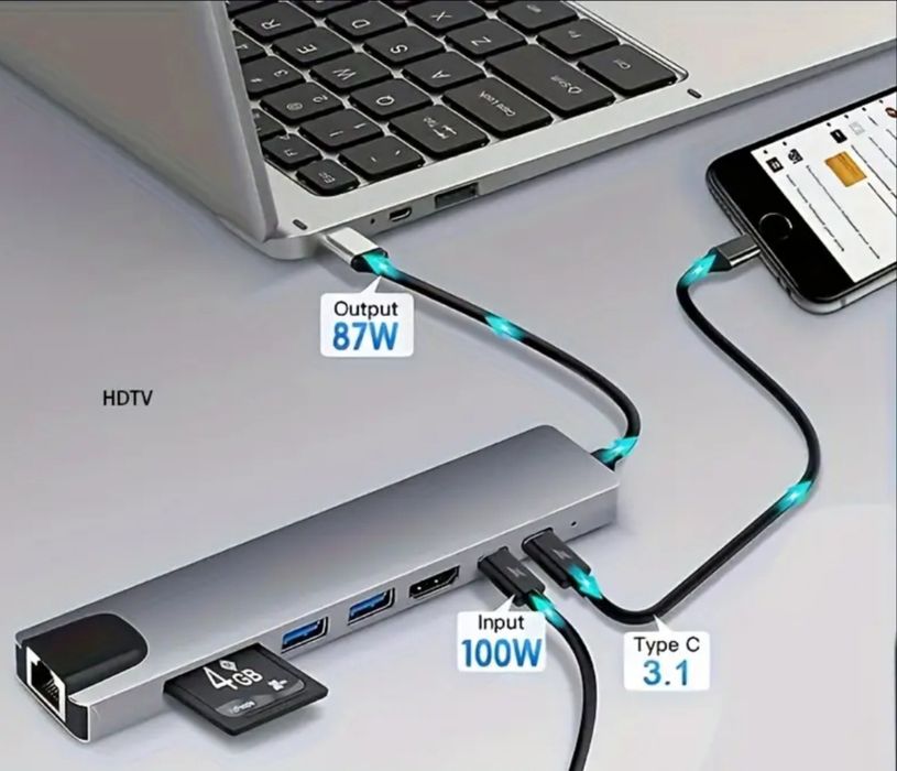 USB розширювач 8в1