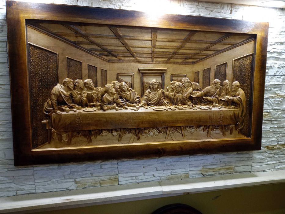 Ostatnia Wieczerza- Plaskorzezba-Drewno