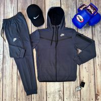 Весенний спортивный костюм Nike Tech серый черный хаки найк спортивний