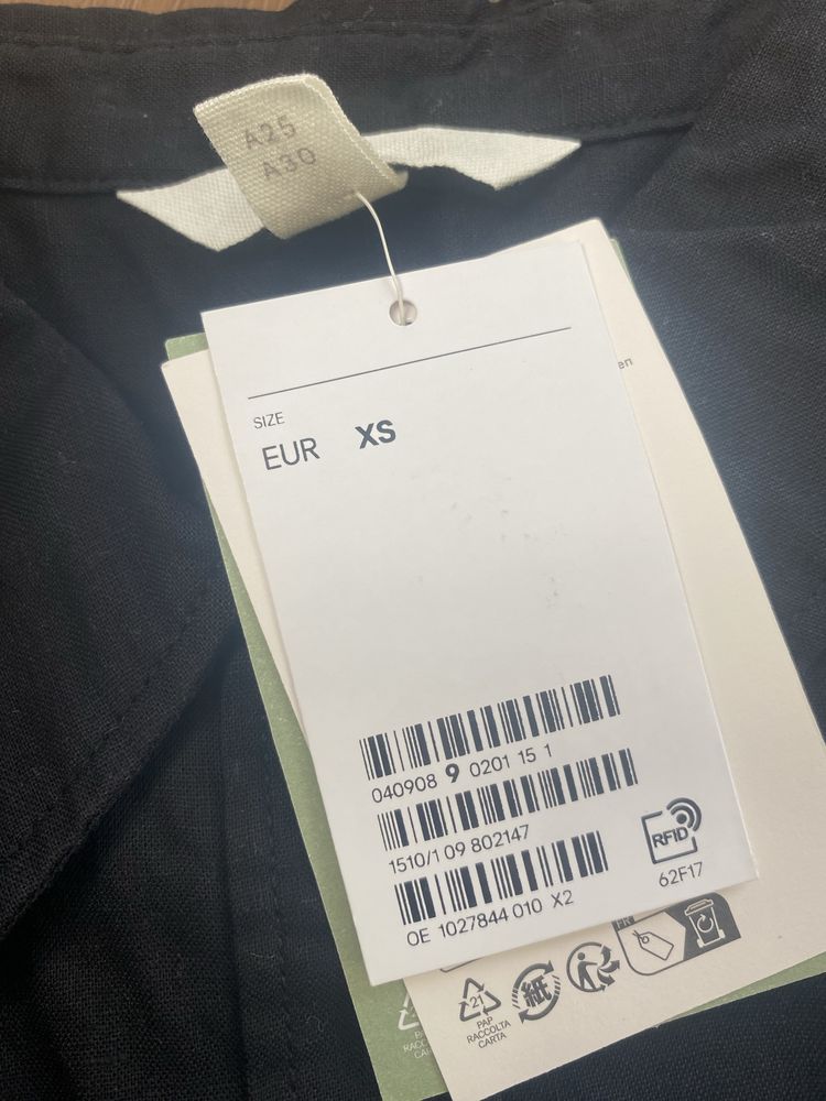 Koszula czarna xs dluga nowa z metka