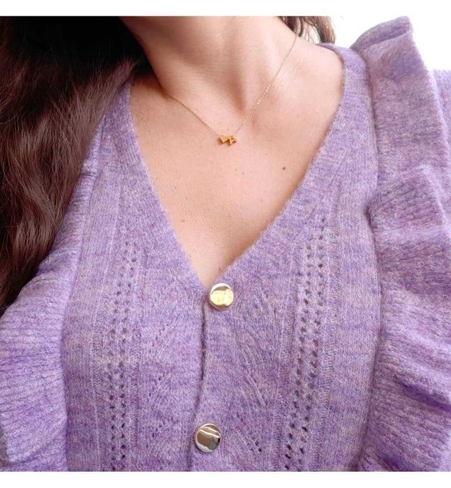 Casaco de malha lilás