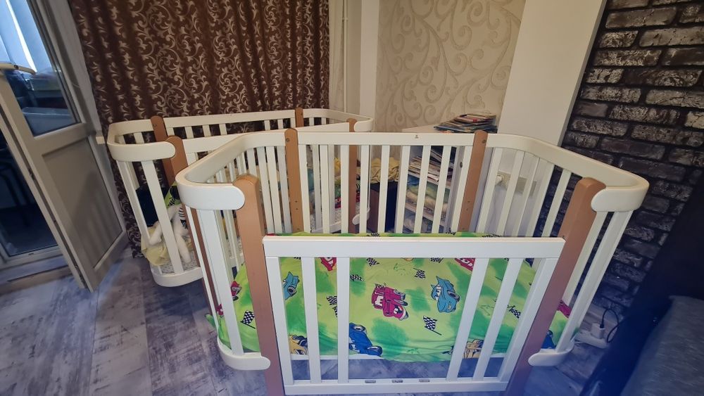 Дитяче ліжко Монако ТМ Верес 2 шт бу для двійнят, маятники,  матраси