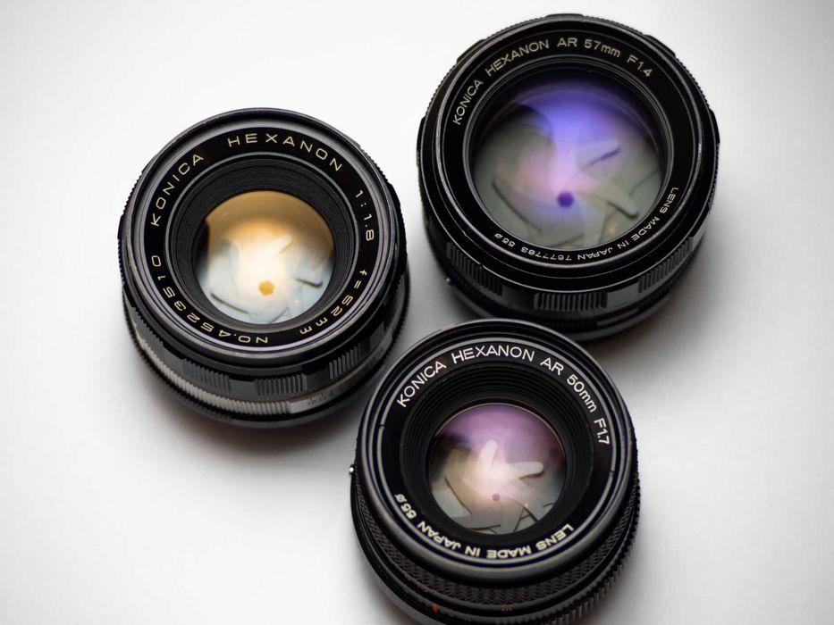 Konica Hexanon AR 50mm F1.7, 52mm F1.8, 57mm F1.4