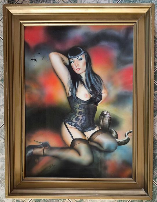 AKT - kobieta z kobrą - ciekawy obraz / wyprzedaż