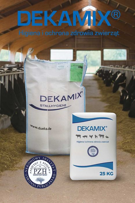 DEKAMIX sucha dezynfekcja ściółki i racic 1t 1000kg wirusy bakterie