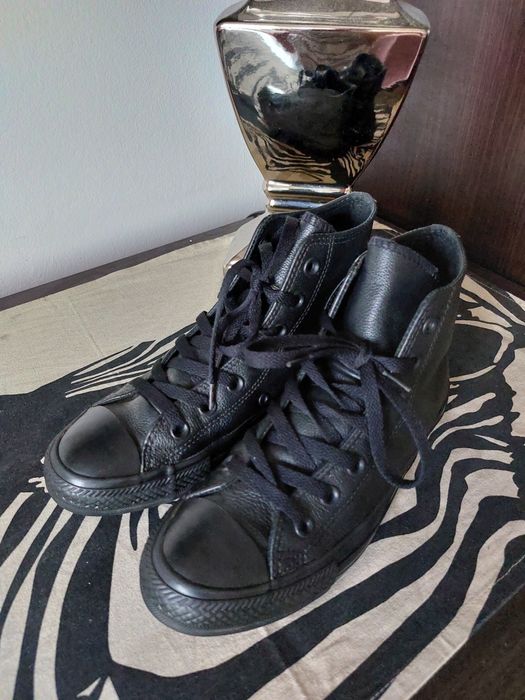 Trampki buty Converse wysokie skórzane czarne rozmiar 37