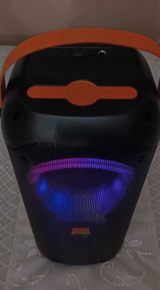 Głośnik karaoke HYKKER z mikrofonem, Bluetooth, LED RGB