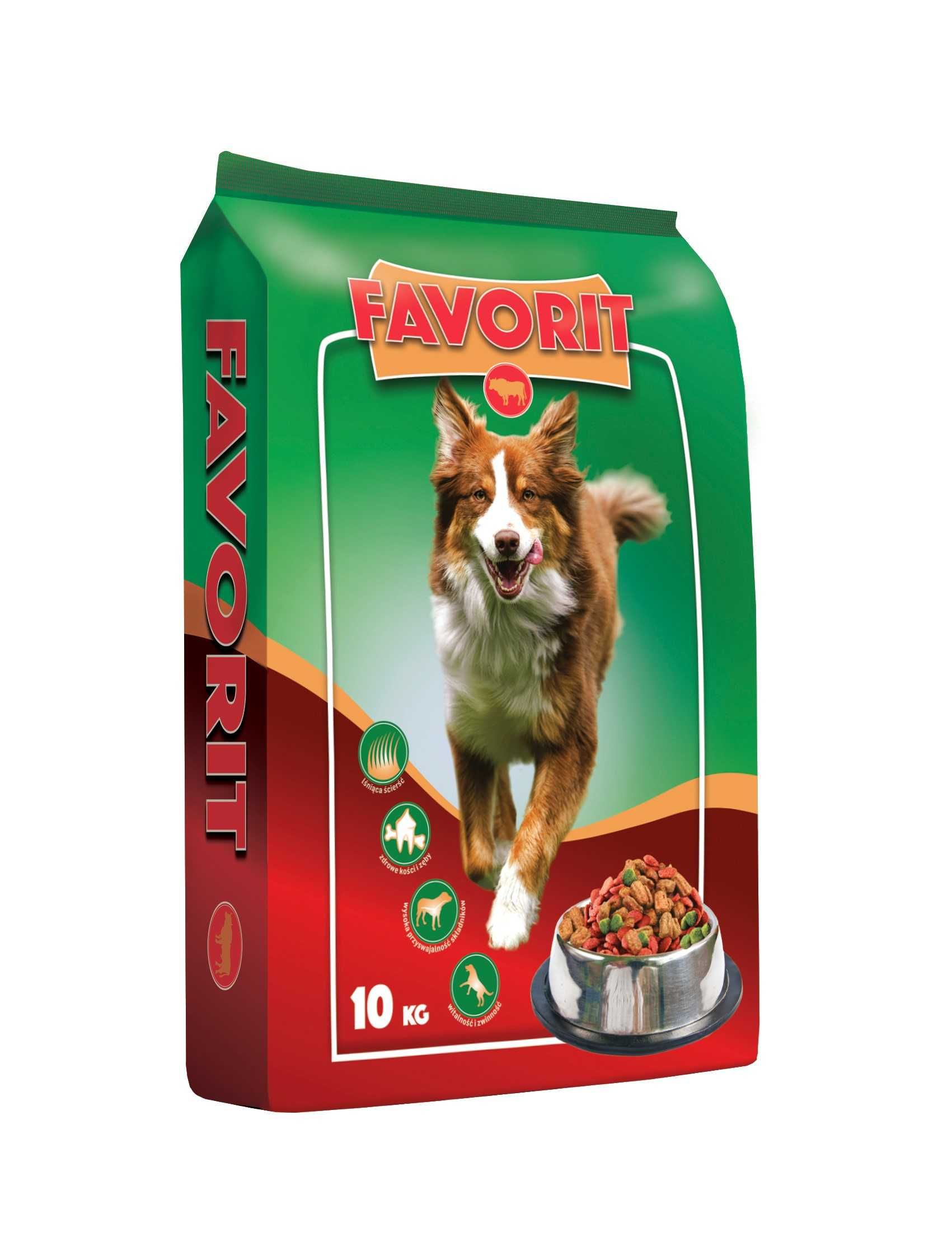 FAVORIT 10kg sucha karma dla psów dorosłych z wołowiną