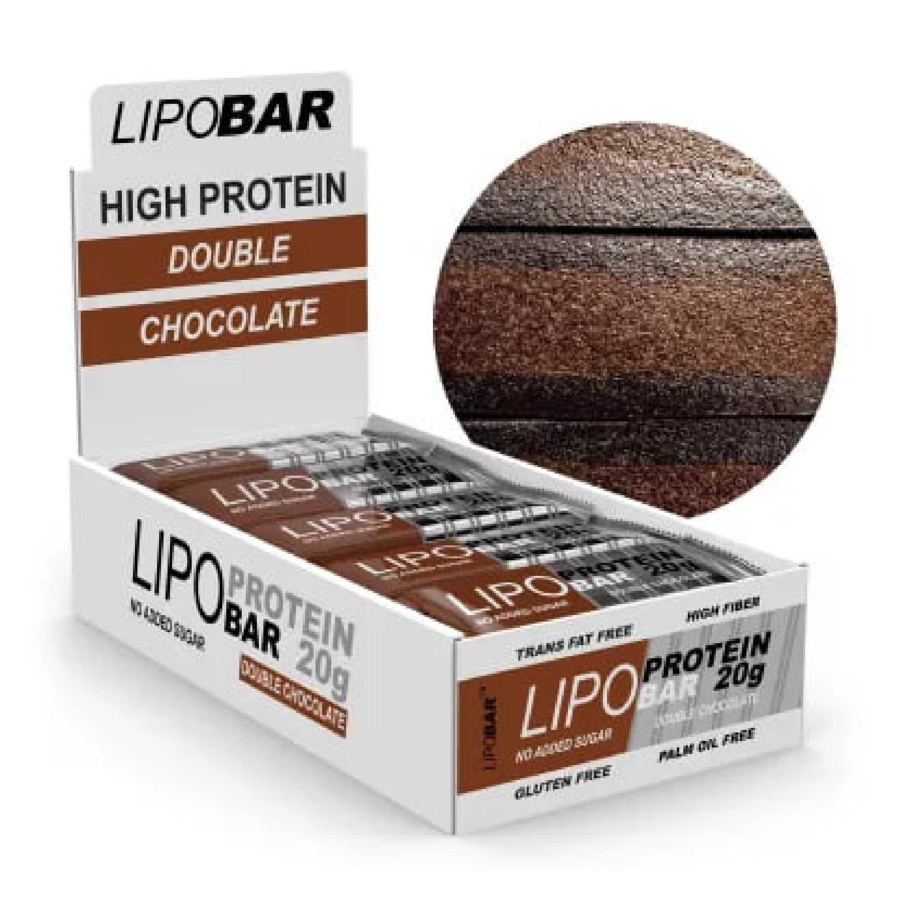 БЕЗ ЦУКРУ • Протеїнові батончики LIPOBAR • БОКС 50г*20 шт