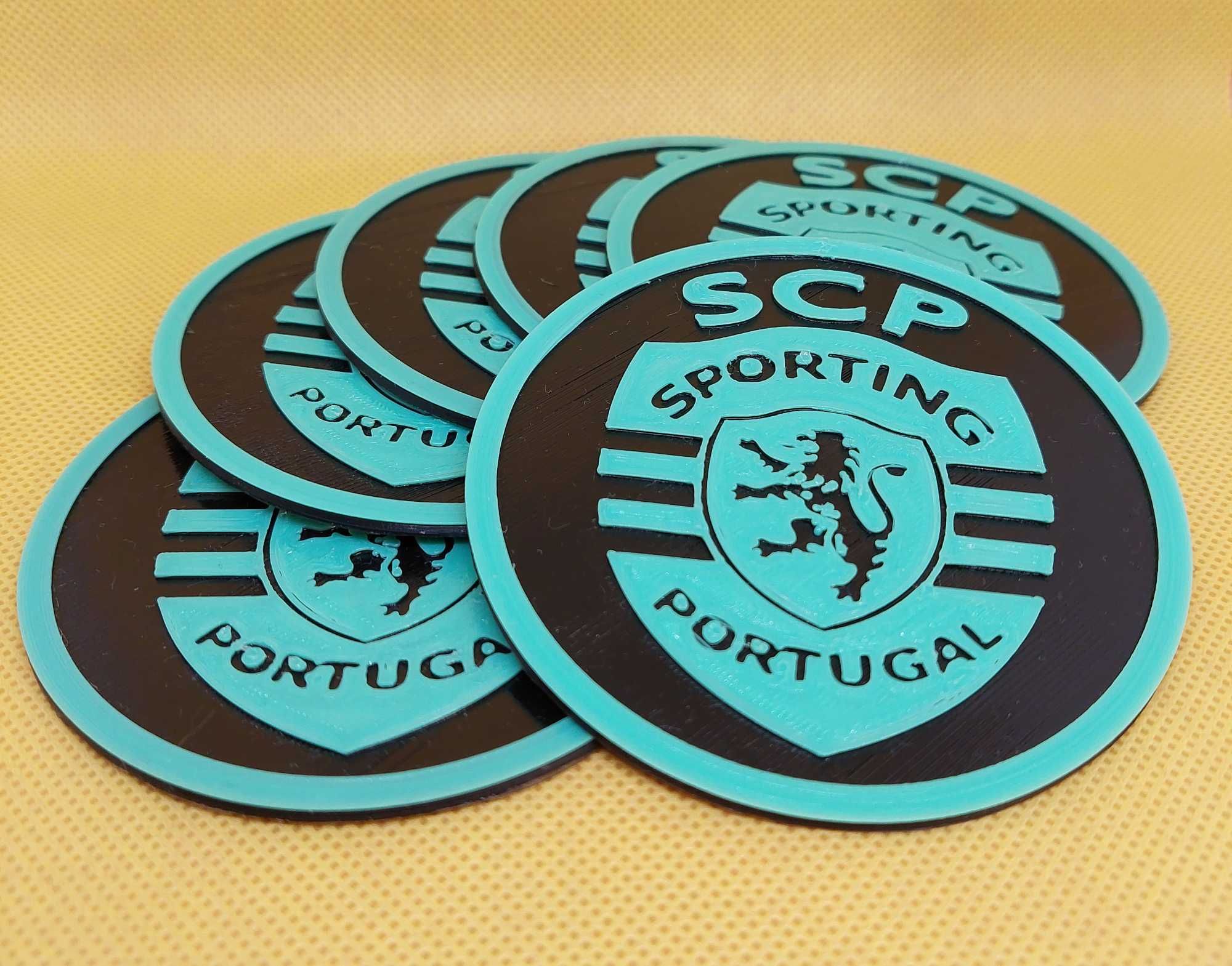 Base para copo Sporting Clube Portugal SCP Pack 6 coasters Impressão3D