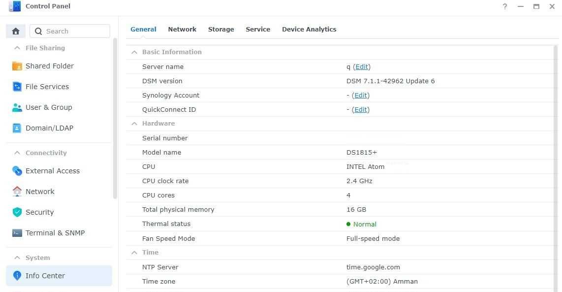 Synology DS1815+ 16GB RAM (Quad Core Intel CPU, Docker)