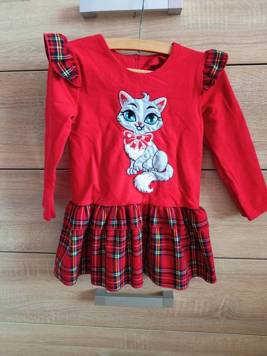 Sukienka kotek świąteczna