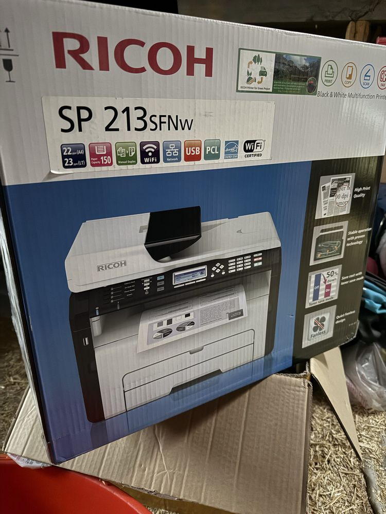 drukarka laserowa Ricoh SP213SFNw Wifi urzadzenie wielofunkcyje 3w1