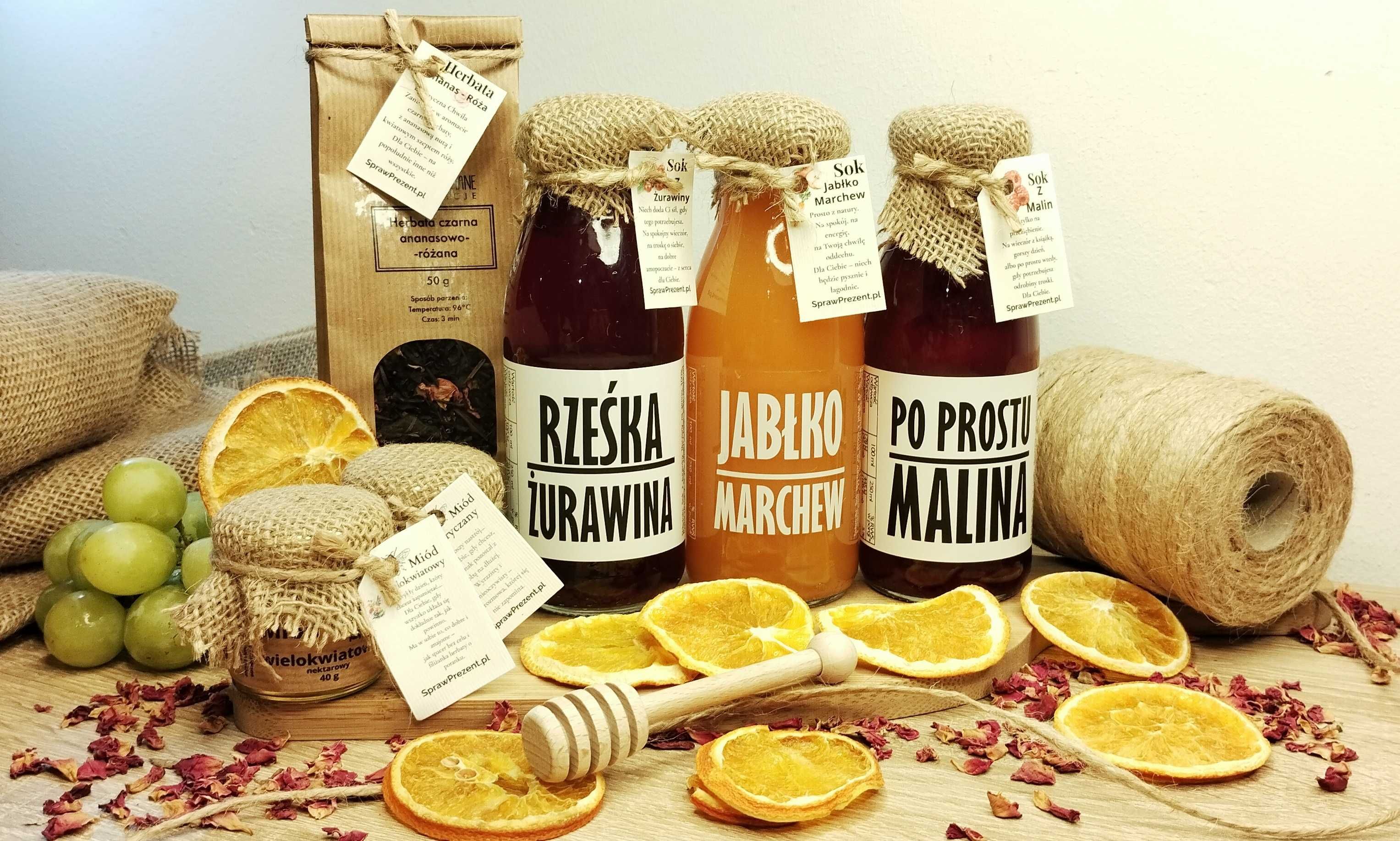Zestaw Prezentowy, Upominek, Produkty Naturalne, Miód, Soki, Syrop,ITP