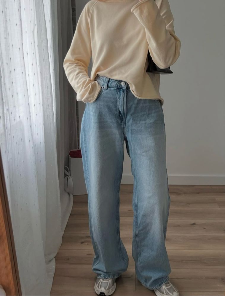 Джинсы клеш wide leg широкі баггі