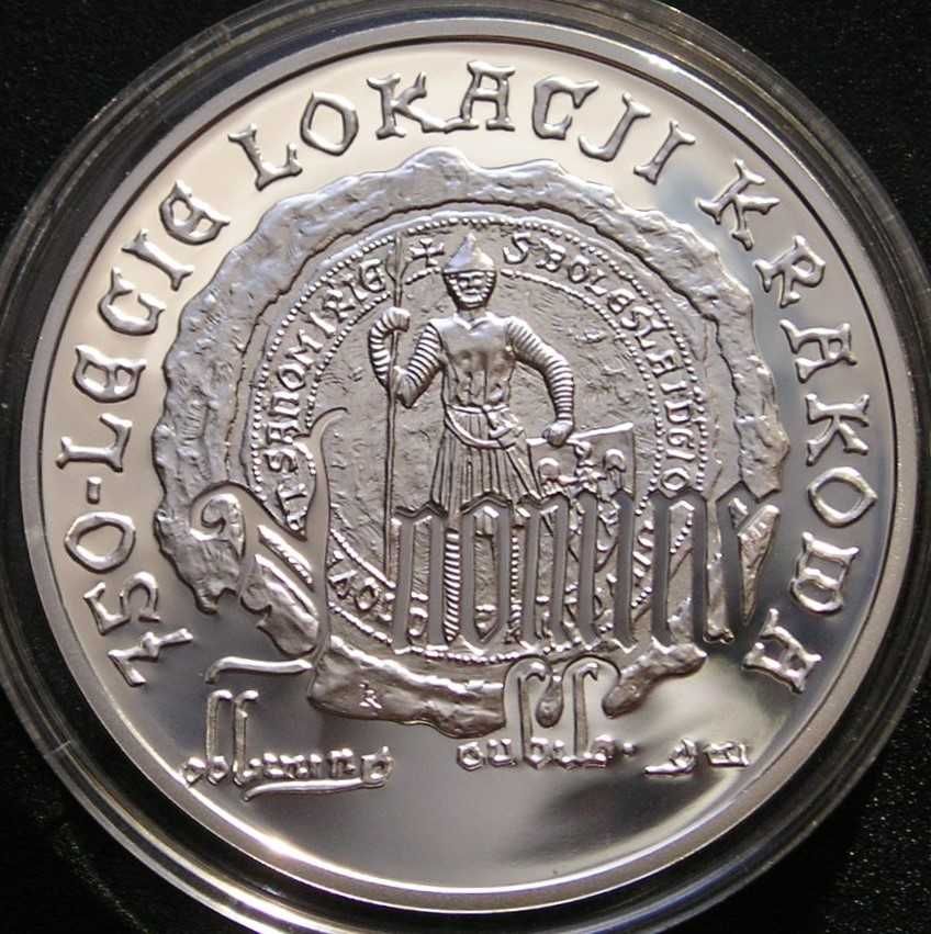 Polska 10 złotych 2007 - lokacja Krakowa - srebrna - stan menniczy