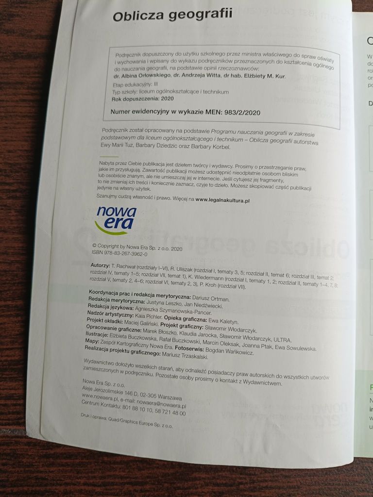 Oblicza geografii 2,  zakres podstawowy