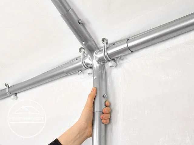 3x4 m Namiot imprezowy, PE 450, szaro-biały, gratis wysyłka