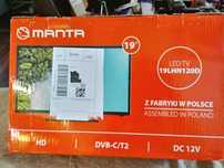 Telewizor manta 19 cale 220V I 12V ZK DVBt T2-WYSYŁKA PROMOCJA