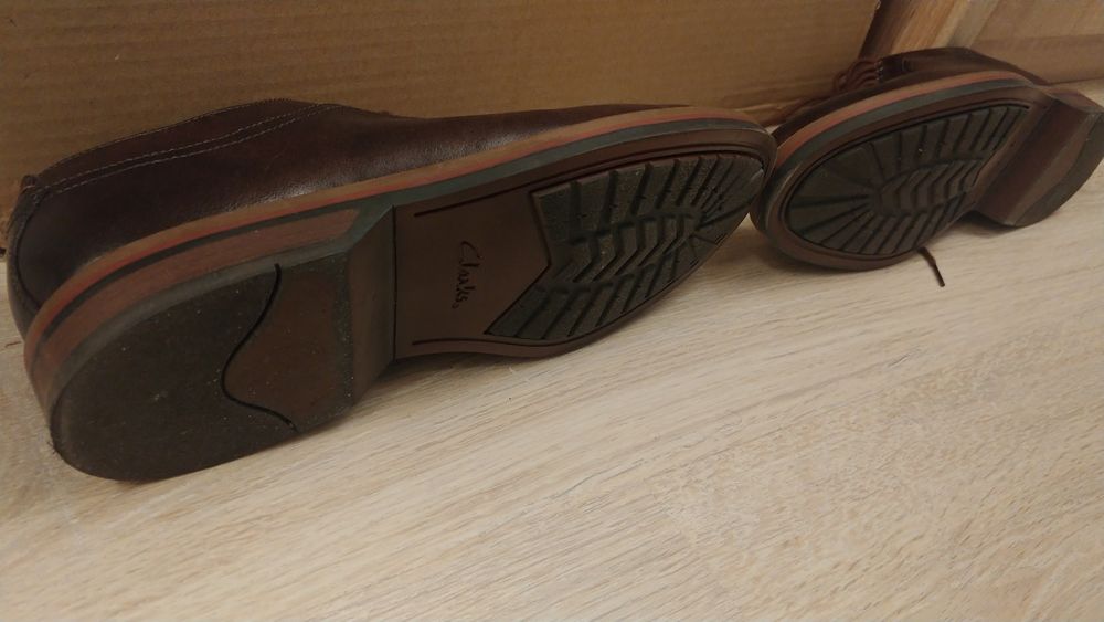Clarks - Brązowe buty sznurowane męskie