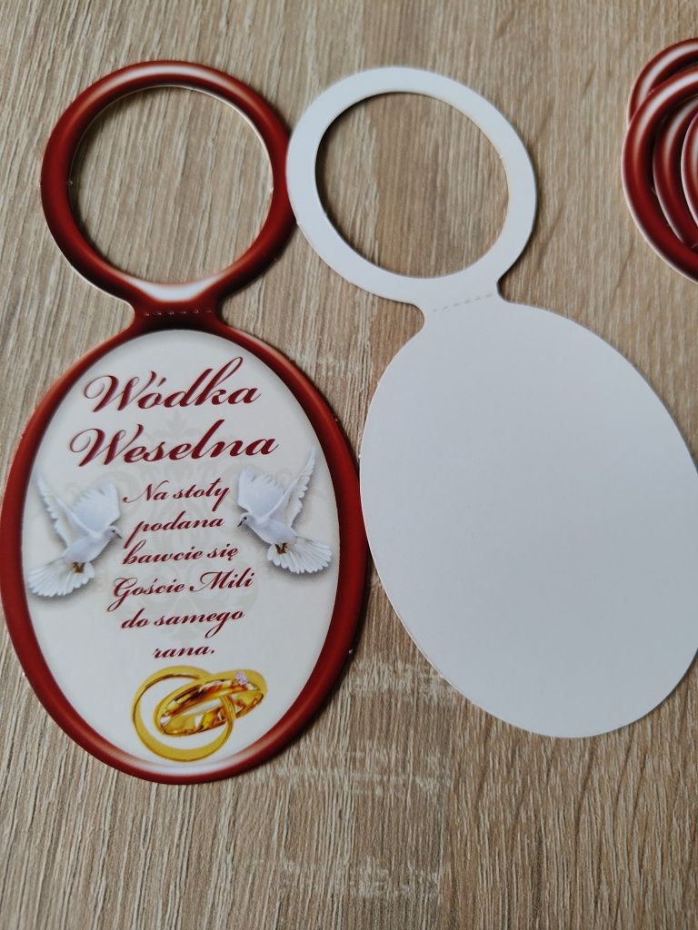 Zawieszki na wódkę weselną 20 szt., dekoracja na butelkę wódki, wesele