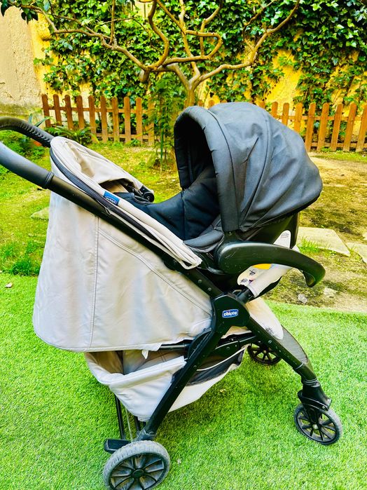 Trio Carrinho Chicco Kwik One + Ovo + Alcofa