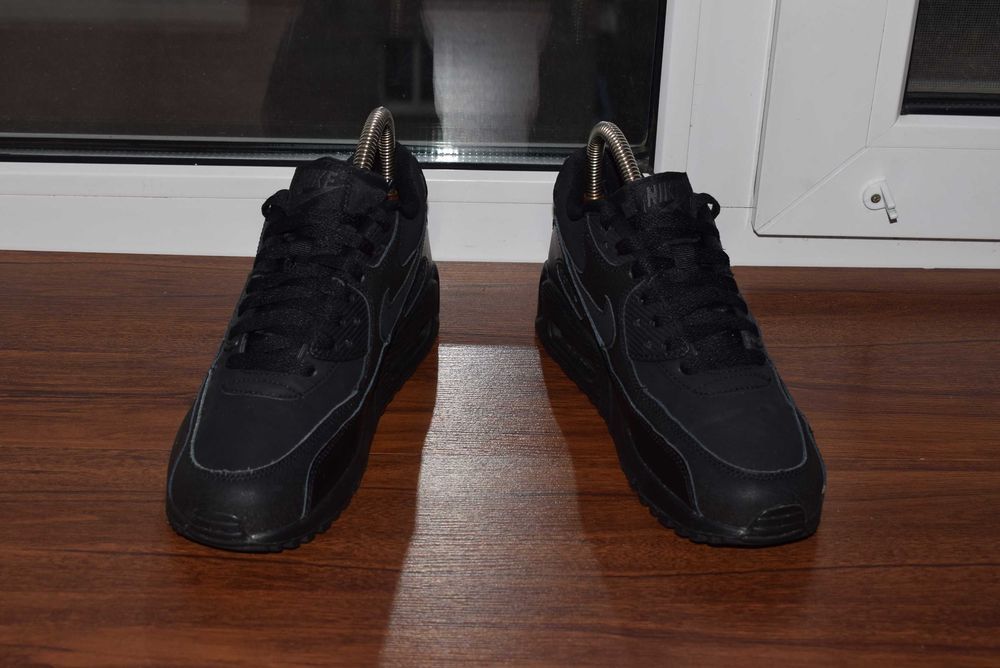 Nike Air Max 90 Black (Женские Кожаные Кроссовки Найк 97 95 TN 270 )