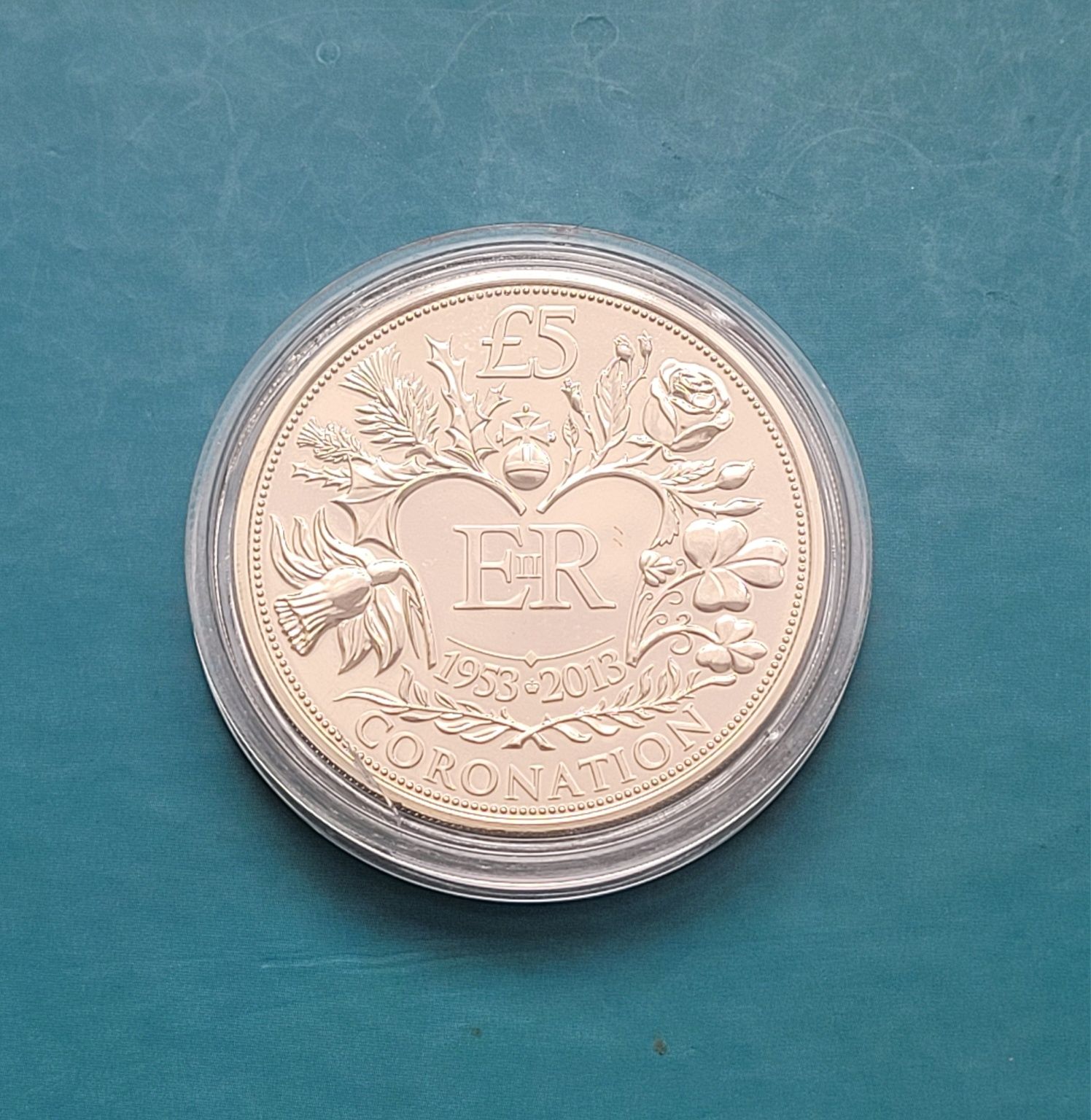 Moneta 5 funtów 2013 - 60ta rocznica koronacji królowej Elizabeth II