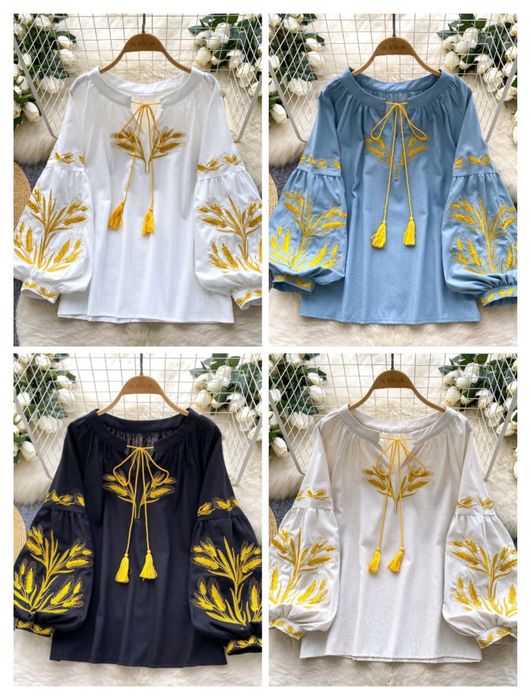 Вишита сорочка бавовняна вільна. Вишиванка жіноча