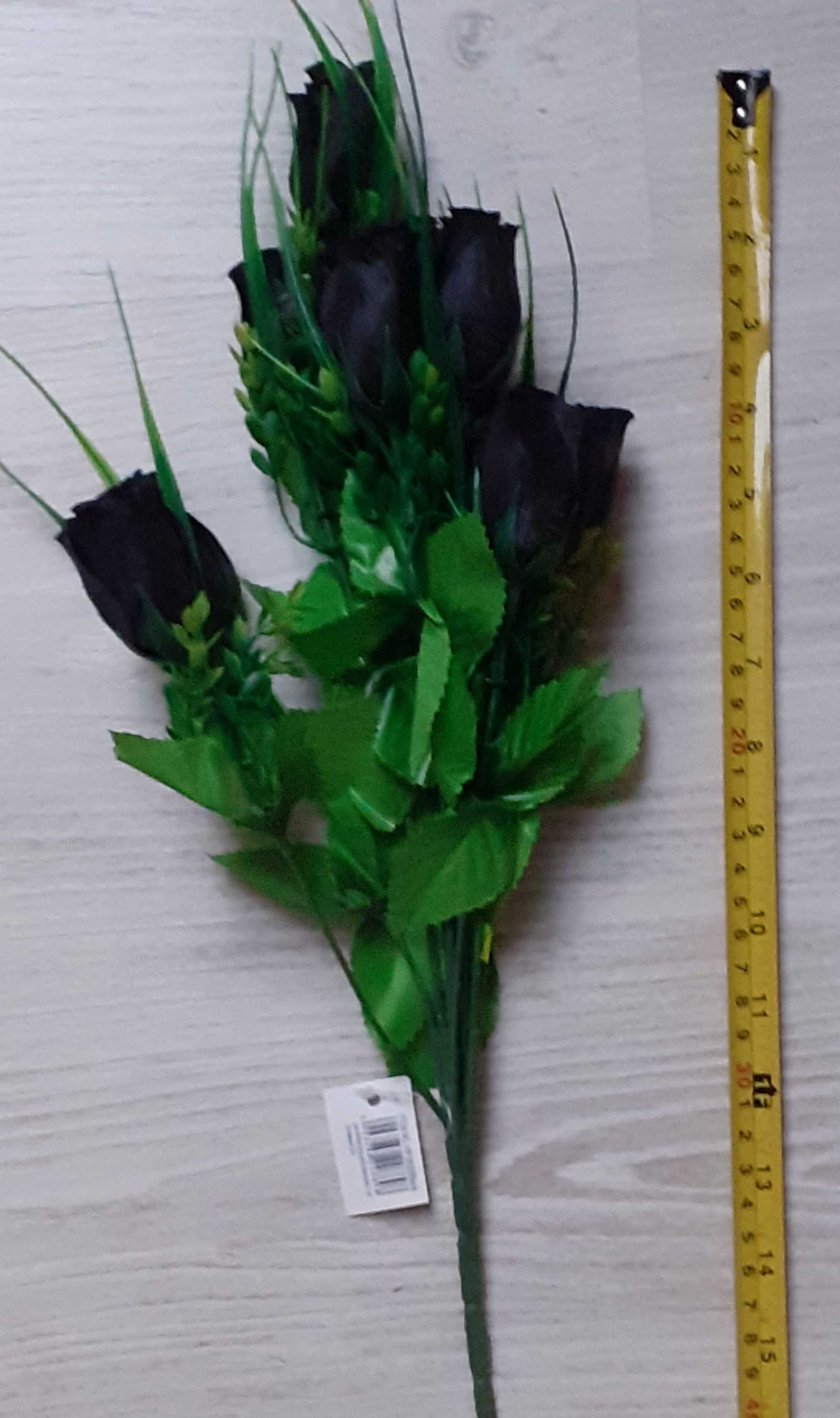 Róża czarna bukiet kwiatów sztucznych róże