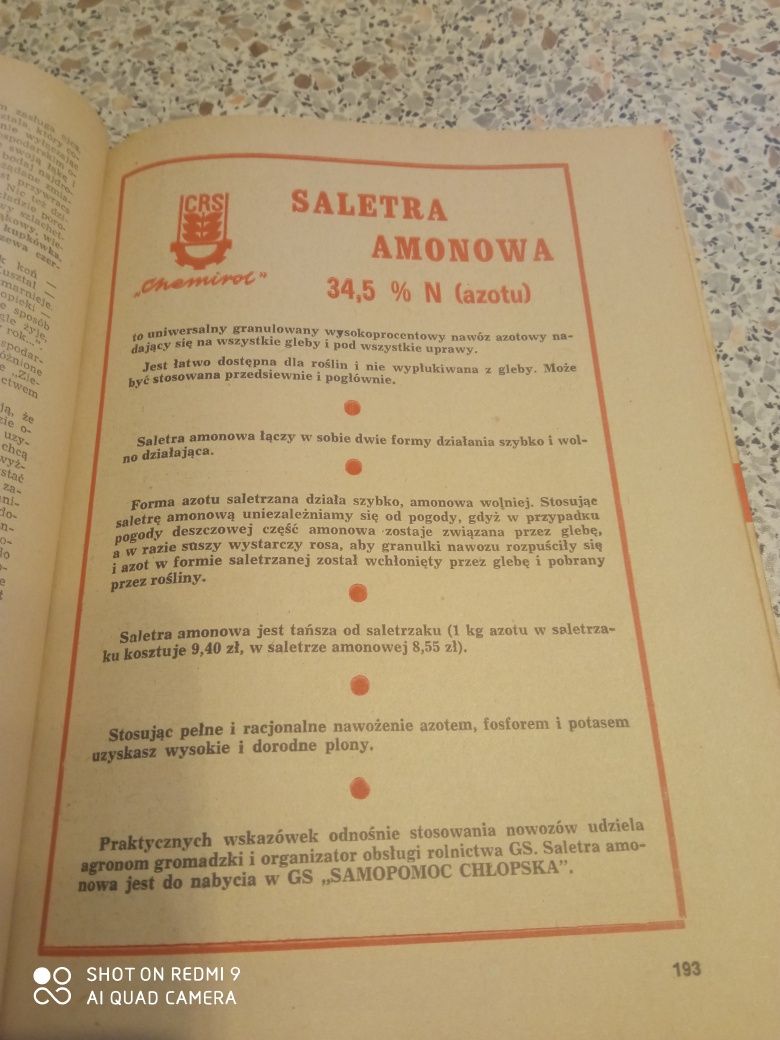 Poradnik rolnika kalendarz na rok 1973 - PRL vintage