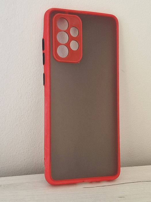 Vennus Color Button Bumper do Samsung Galaxy A52/A52S Czerwony