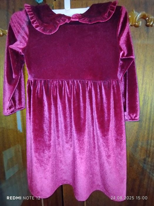 Сукня оксамитова Primark святкова колір стигла  вишня 24-36міс 98см