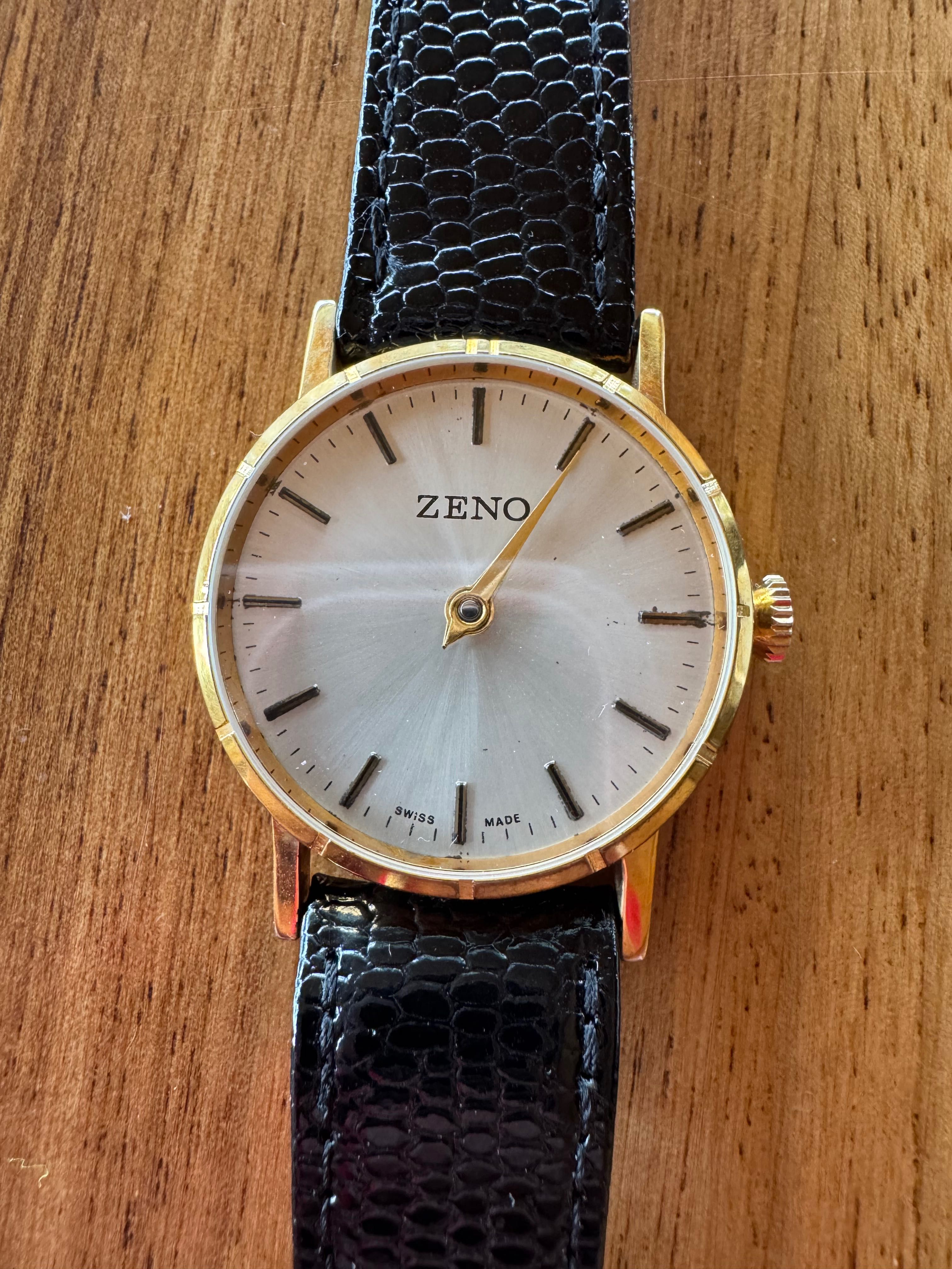 Zegarek męski szwajcarski Zeno New Old Stock pozłacany