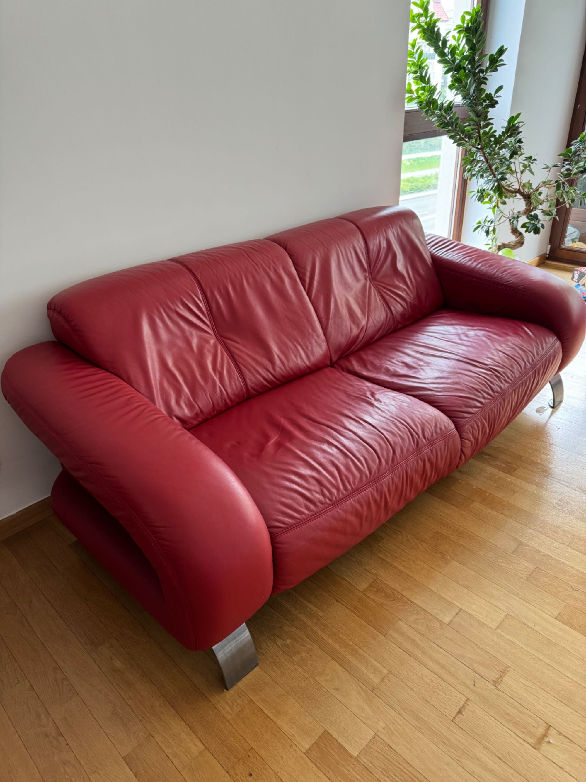 Sofa skórzana fotel pufa