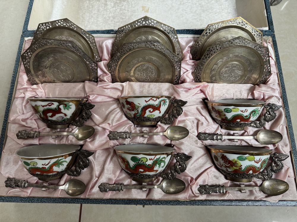 Старинный китайский сервиз в серебре