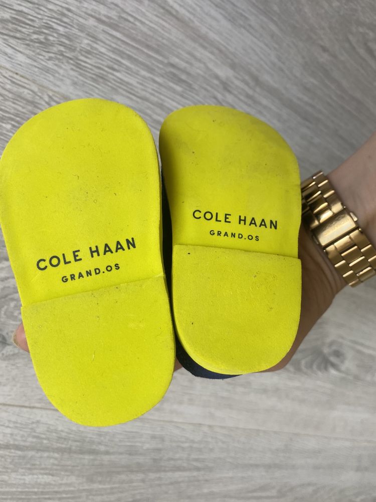 Nowe niechodki mokasyny granatowe zamszowe 18 neonowe Cole Haan