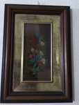 Quadro pintado motivos florais